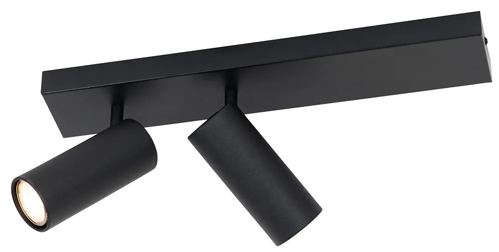 Plafonieră modernă cu spoturi negre reglabile cu 2 lumini - Renna