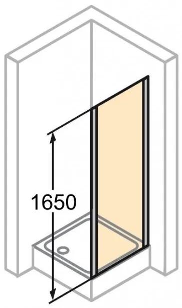 Perete lateral fix 90cm, inaltime 165cm, Huppe Classics, 501317.092.322