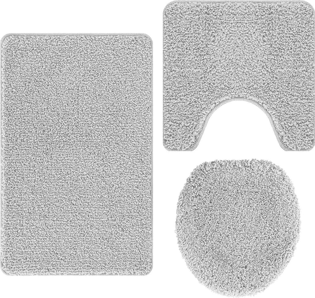 vidaXL Set de mochete anti-derapante pentru baie 3 pcs Gri PP