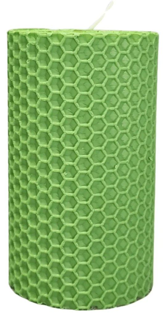 Lumanare Marturie din Ceara de Albine naturala tip fagure colorat - Verde deschis Verde deschis, 10 cm, 4,5 cm