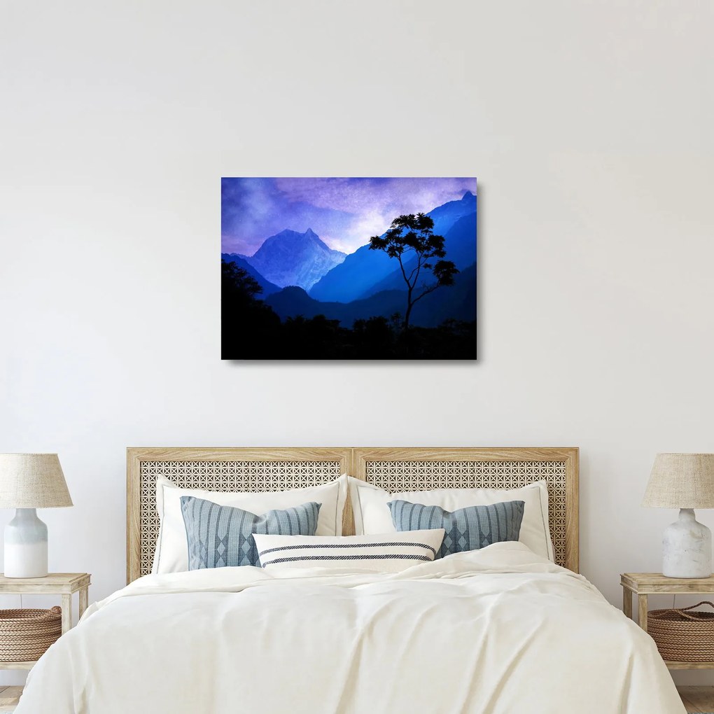 Tablou pe sticlă - Cerul de noapte din Nepal (70x50 cm)