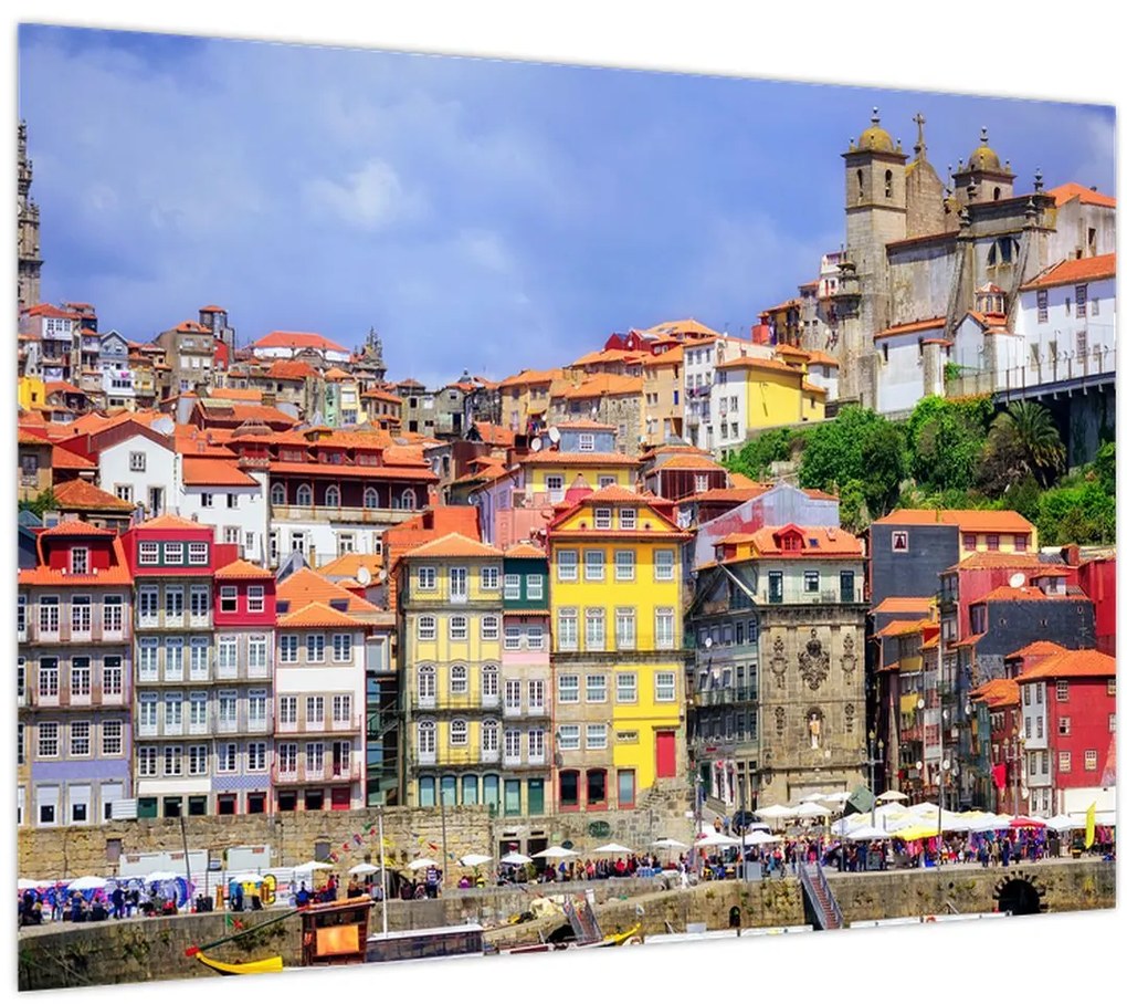Tablou pe sticlă - Ribeira, Portugalia (70x50 cm)