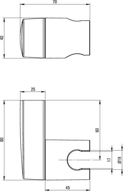 Suport de perete, pentru dușurile de mână - pivotant Finisaj: Negru ANN_N21U