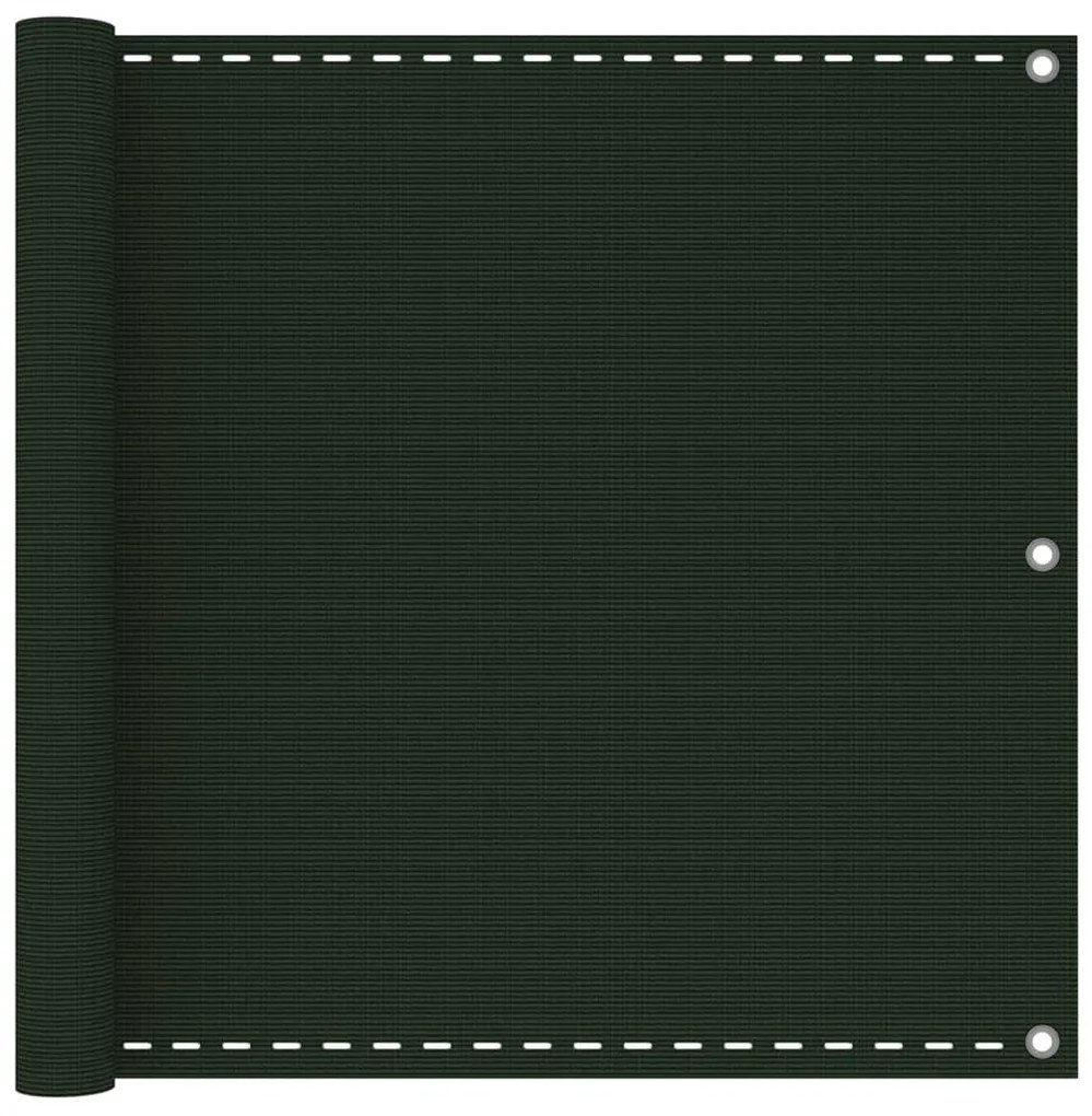 vidaXL Paravan de balcon, verde închis, 90x400 cm, HDPE