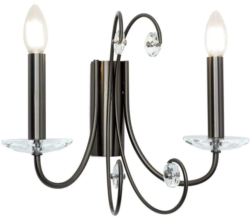 Aplica de perete stil clasic cu cristal K9 ARIANE2L nickel inchis