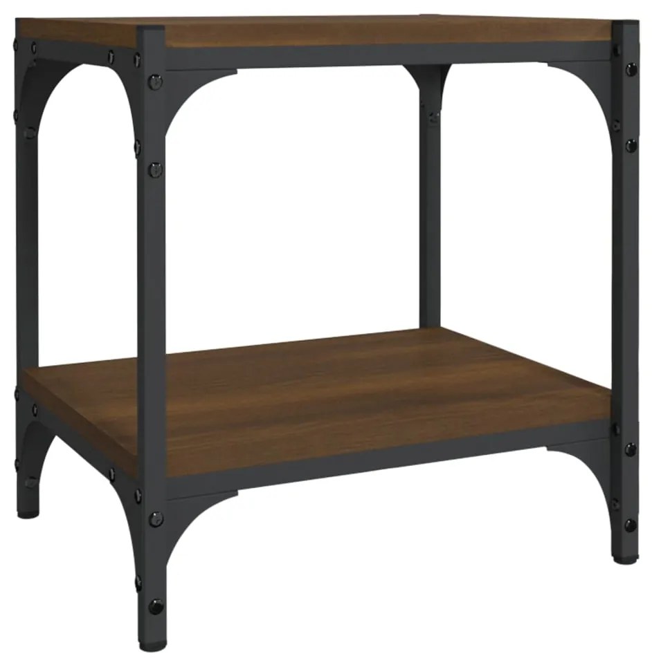 vidaXL Comodă TV, stejar maro, 40x33x41 cm, lemn prelucrat și oțel