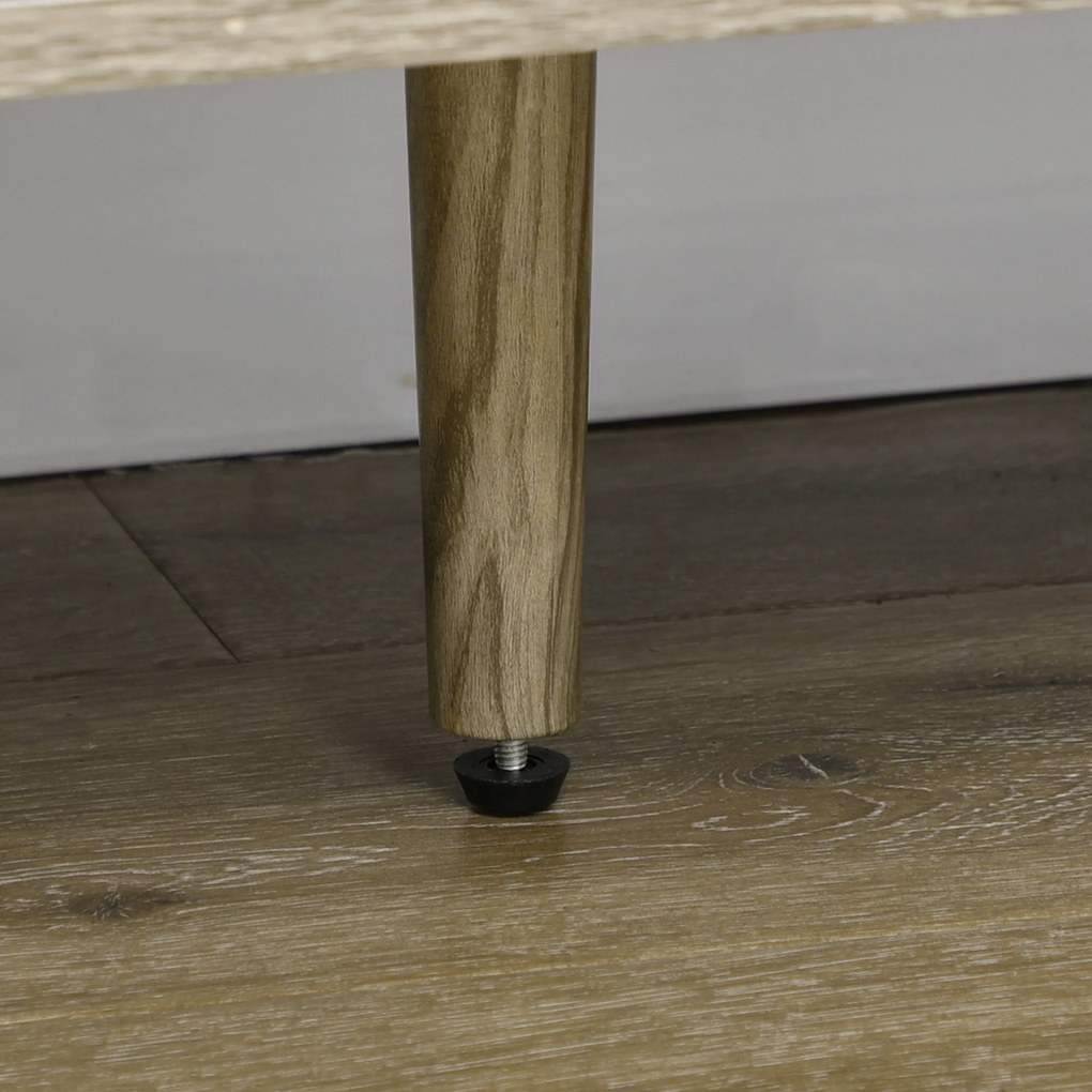 HOMCOM Bufet jos, mobilier de depozitare, 2 dulapuri, 4 uși, model chevron, polițe reglabile, 120 x 35 x 77,4 cm, alb și gri | Aosom Romania