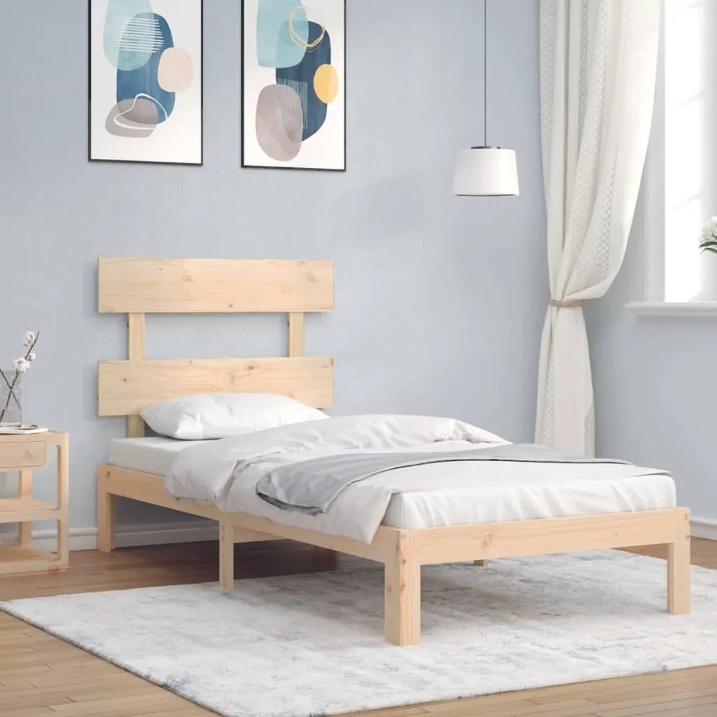 3193516 vidaXL Cadru de pat cu tăblie, 90x200 cm, lemn masiv