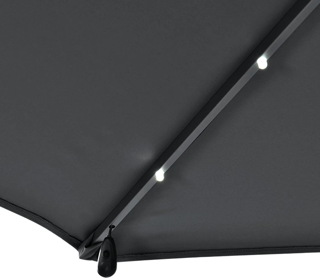 Umbrelã "Brazilia" O cu iluminare LED de 3,5 m, gri închis