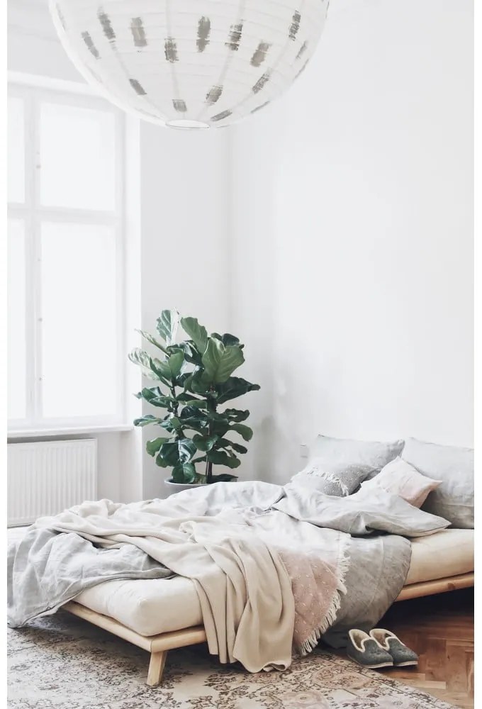 Pat matrimonial Karup Design Senza Bed Natural, 160 x 200 cm