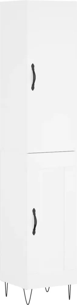 vidaXL Dulap înalt, alb, 34,5x34x180 cm, lemn prelucrat