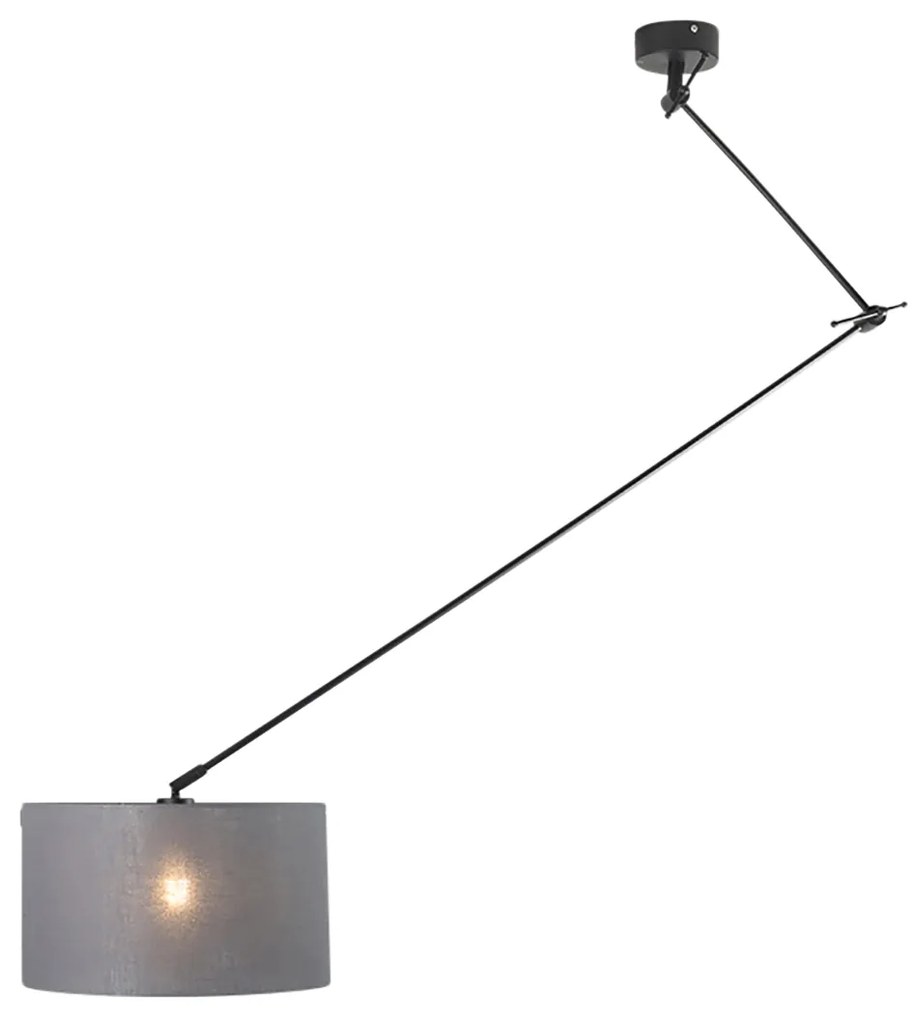 Lampă suspendată neagră cu abajur 35 cm gri închis reglabil - Blitz
