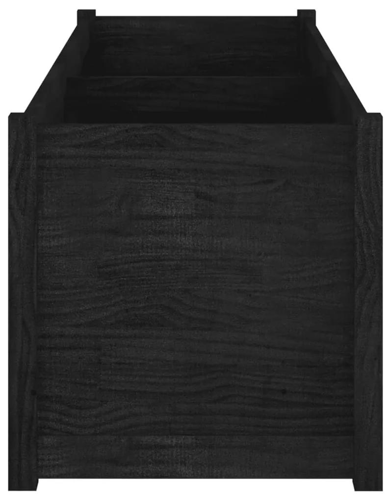 Jardiniera de gradina, negru, 150x50x50 cm, lemn masiv de pin 1, Negru