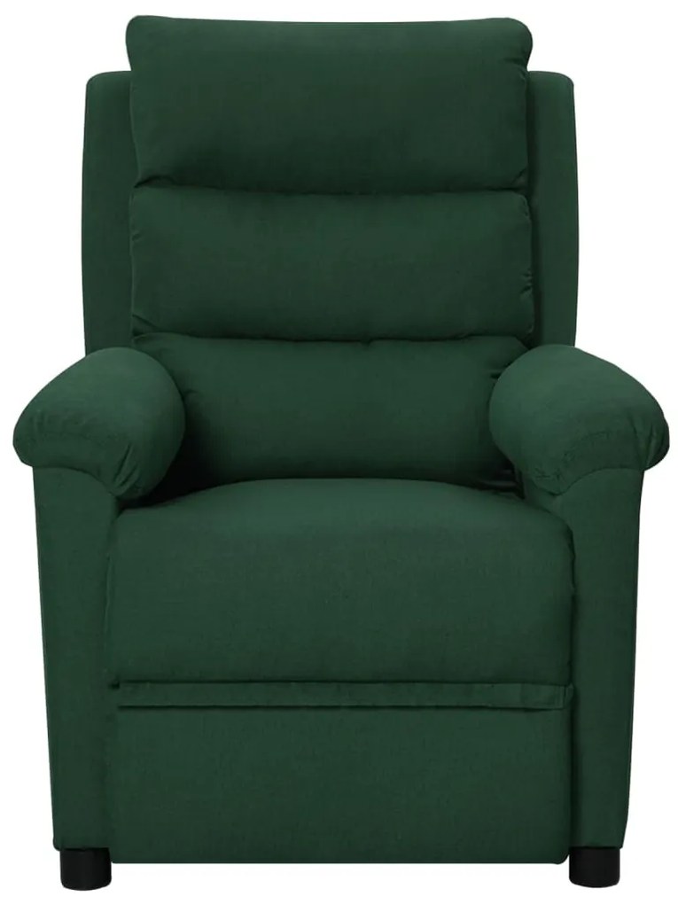 342345 vidaXL Fotoliu rabatabil, verde închis, material textil