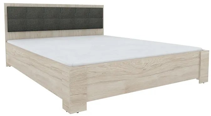 Dormitor Barry, Dulap 4 Usi, Pat tapitat 160x200, 2 Noptiere, Comoda 2 Usi 3 Sertare