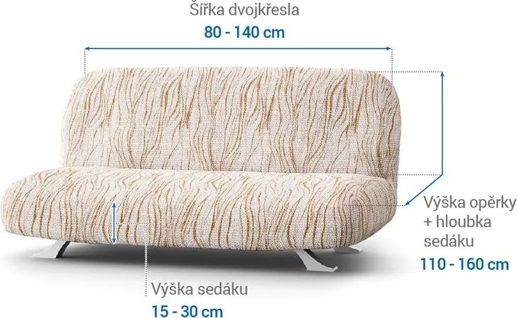 Gaico Huse bielastice UNIVERSO NOU bej cu dungi 2fotoliu cu manere de lemn (l. 80 -140 cm)