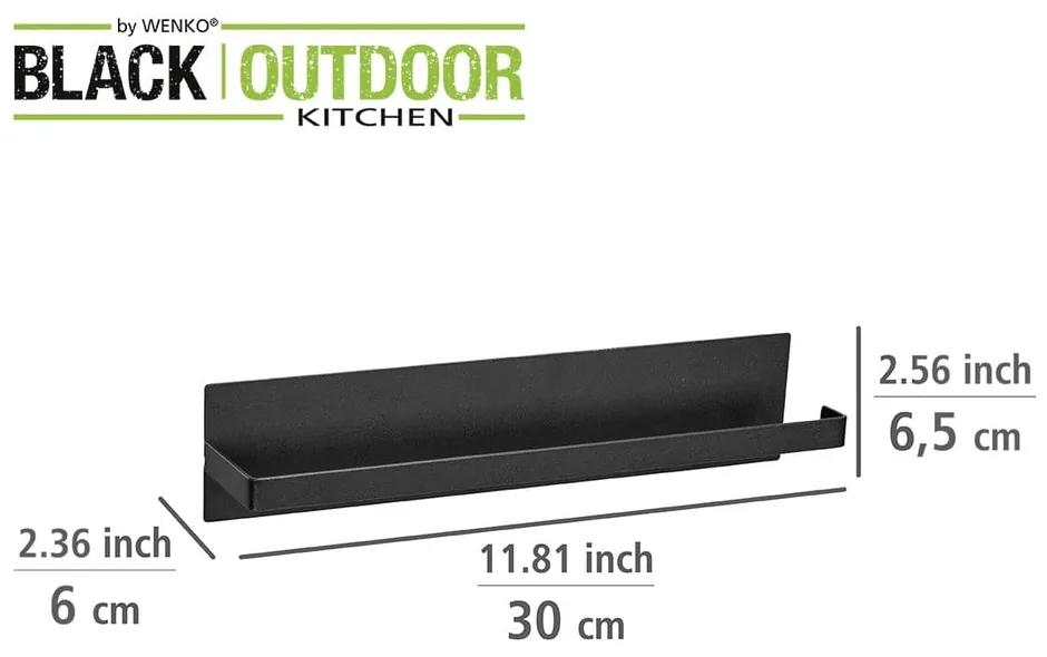 Suport magnetic pentru role de bucătărie Wenko Black Outdoor Kitchen Ima, negru