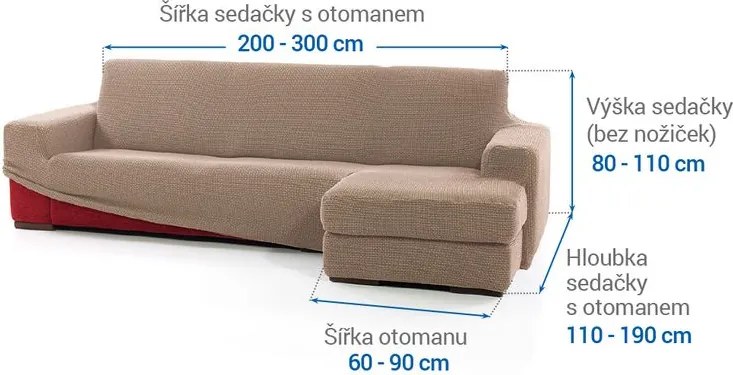 Nueva Textura Huse care se întind foarte bine NIAGARA alunei canapea cu otoman dreapta (l. 200 - 300 cm)
