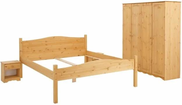 Mobilier din lemn de pin cu 3 corpuri pentru dormitor dublu Støraa Bangor