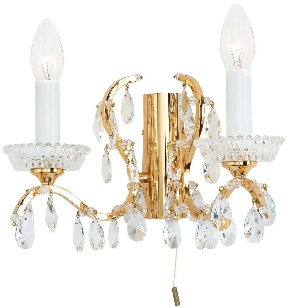 Aplica de perete de lux cristal Scholer Hirohito 2L 24K gold plated