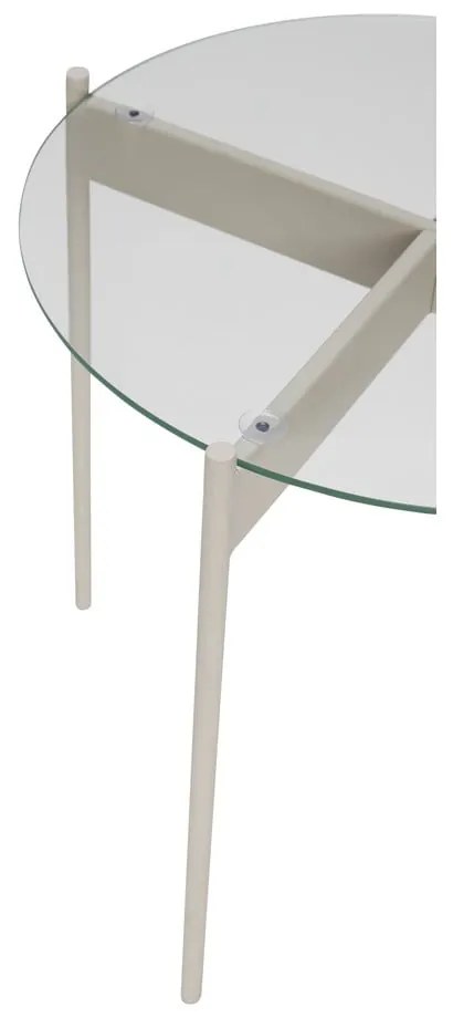 Măsuță auxiliară rotundă cu blat din sticlă ø 45 cm Beam – Hübsch