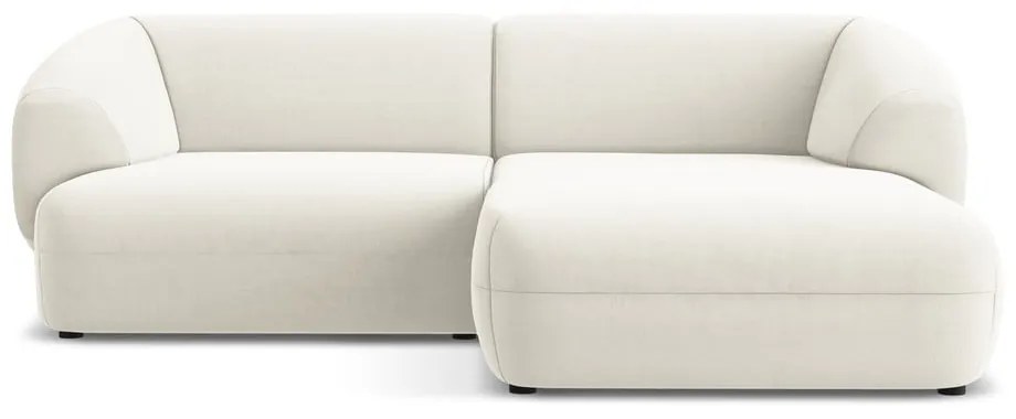 Colțar alb cu tapițerie din catifea (cu colț pe partea dreaptă) Moana – Makamii