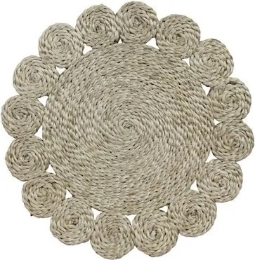 Suport pentru vase calde din iută artizanală, împletit manual, alb-natur, formă rotundă, 20 cm, „Martina"