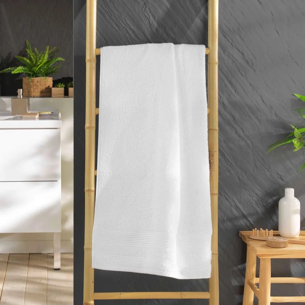 Prosop alb din bumbac din frotir 70x130 cm Tendresse – douceur d'intérieur