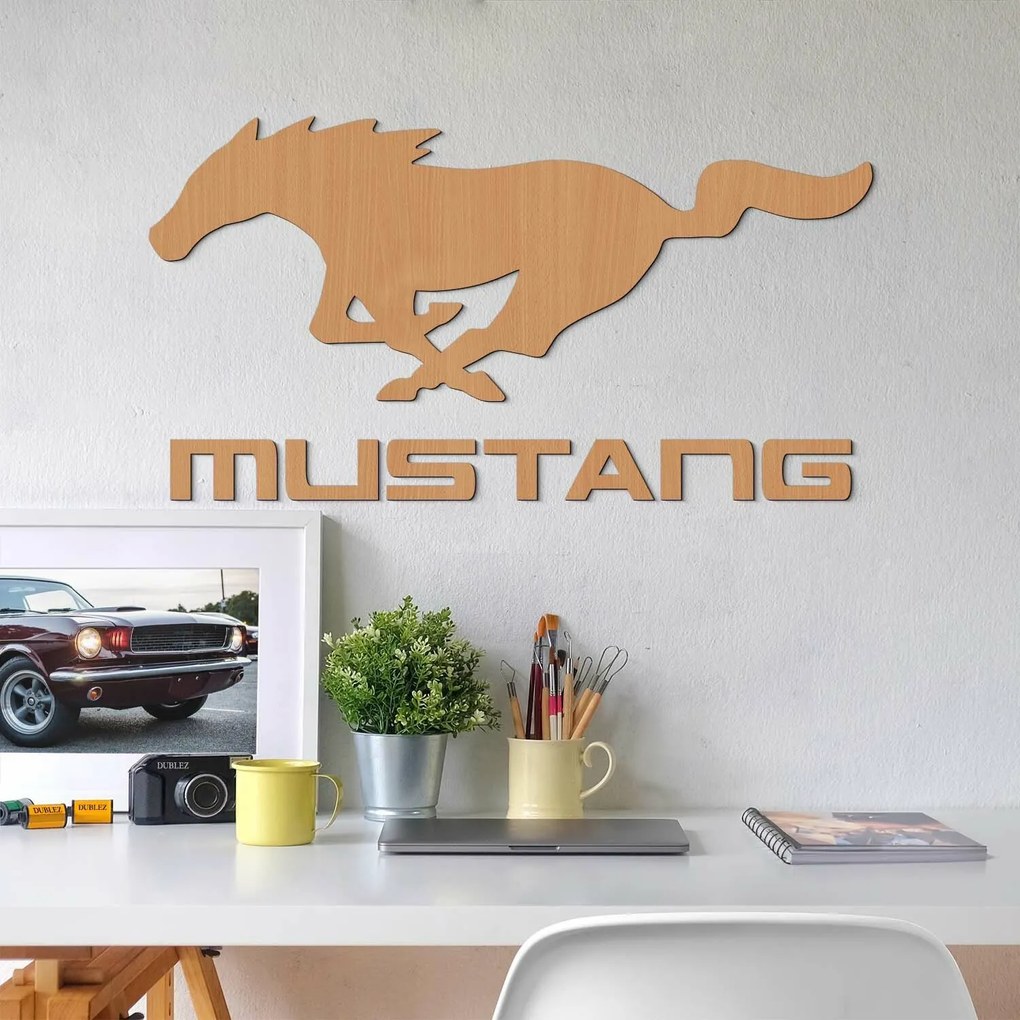 DUBLEZ | Sticker Mustang din lemn