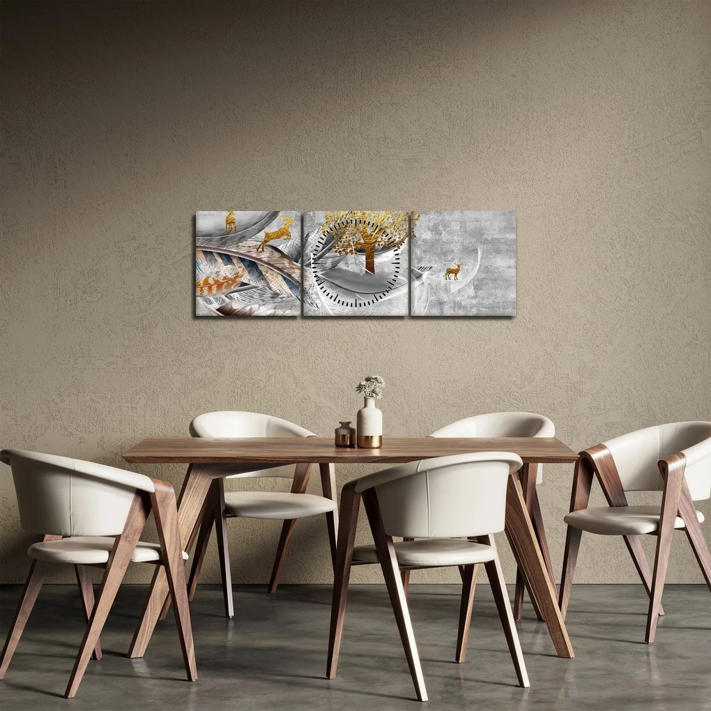 Tablou - Colaj (cu ceas) (90x30 cm)