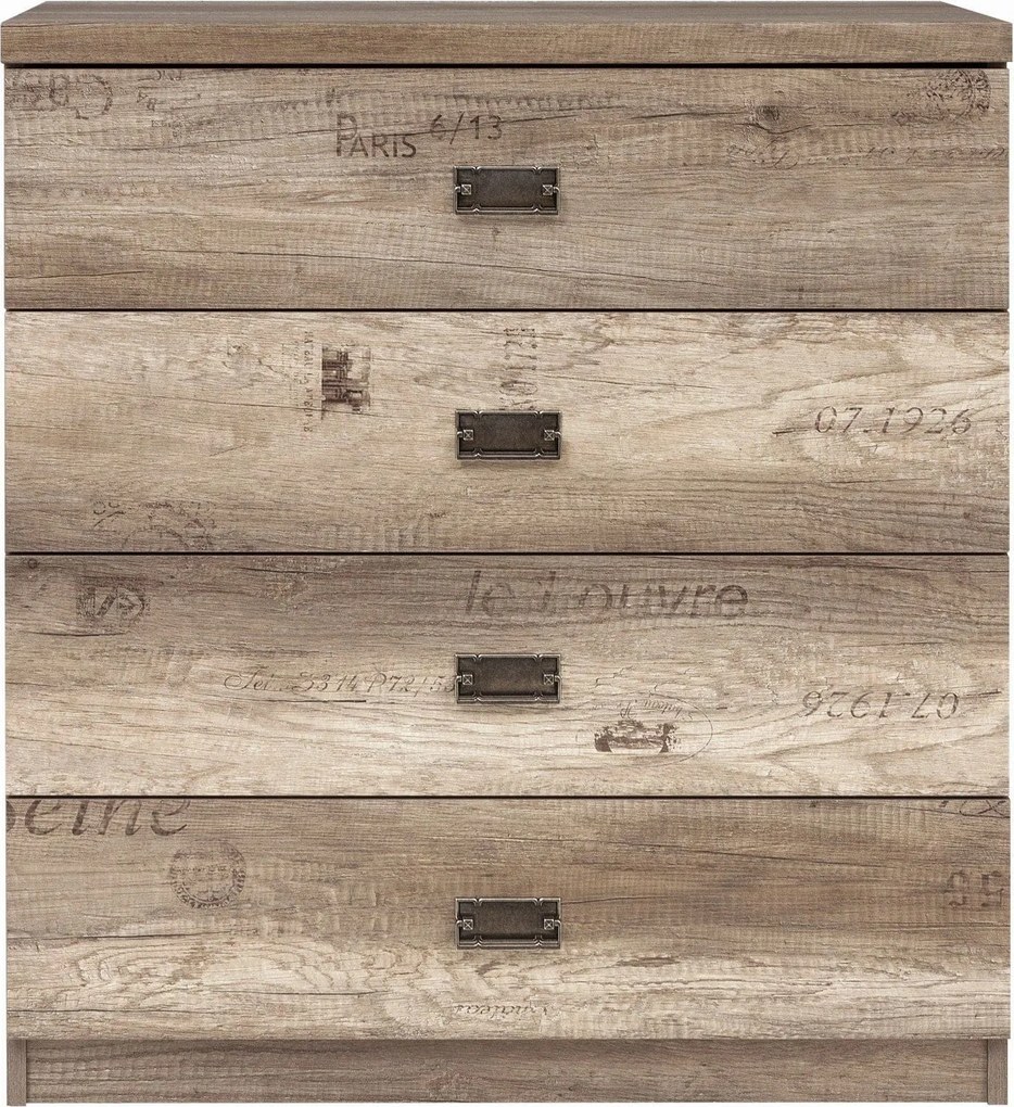 Comoda Malcolm, stejar, PAL, 80x40x88 cm