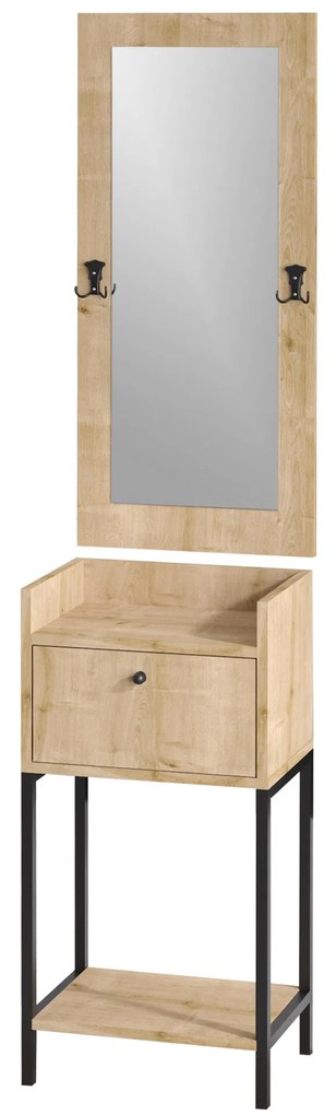 Set mobilier pentru hol Oliver 39 (Nuc + Negru). 1073488