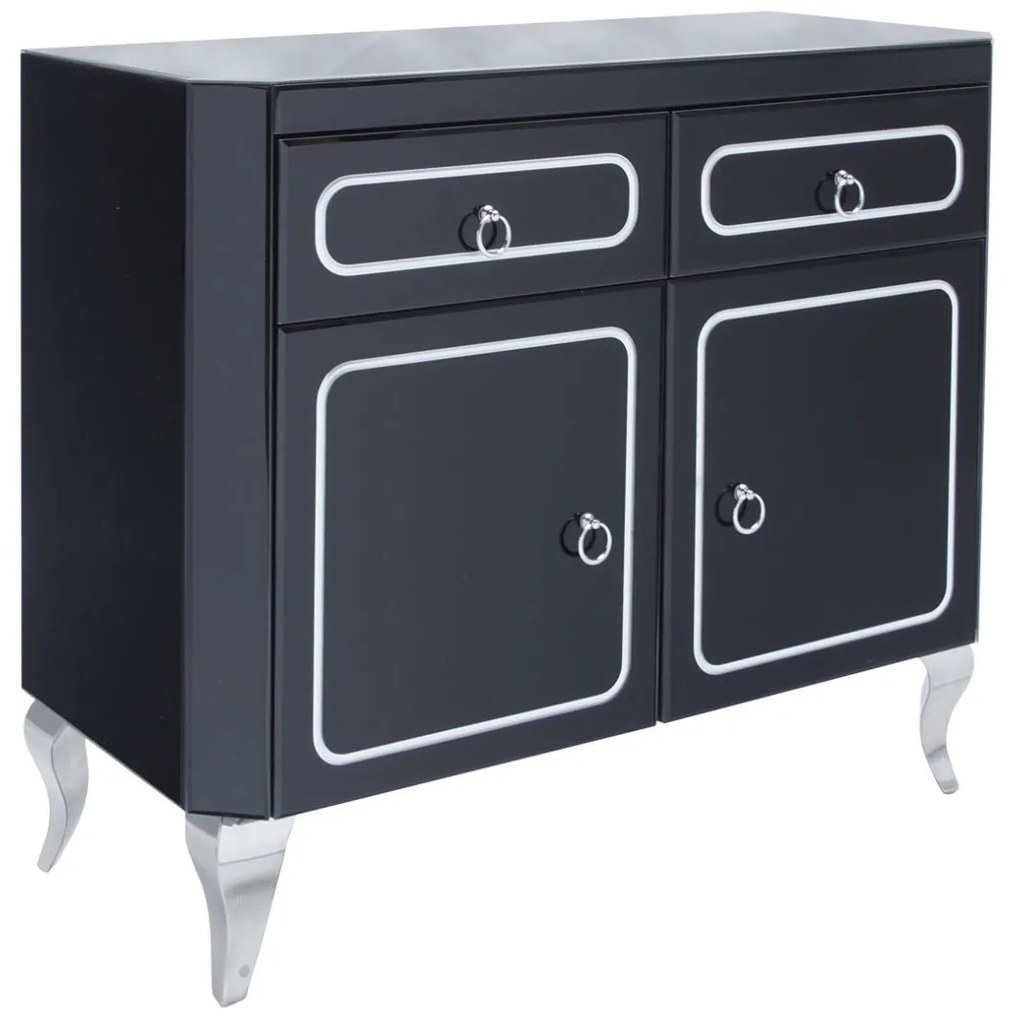 Comoda Marina negru/silver – H78 cm