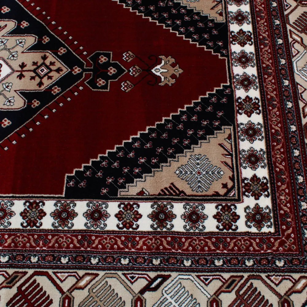 Covor clasic burgundia Turkmen 200x300 covor poliester mecanic pentru living sau dormitor