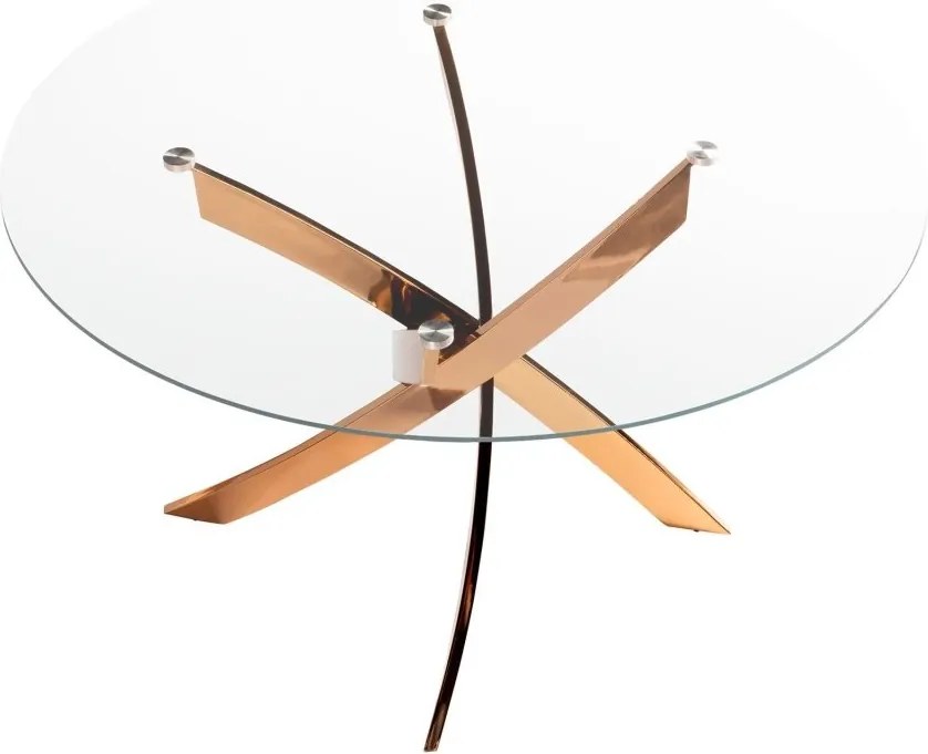 Masa rotunda design modern Veola auriu roze 110cm