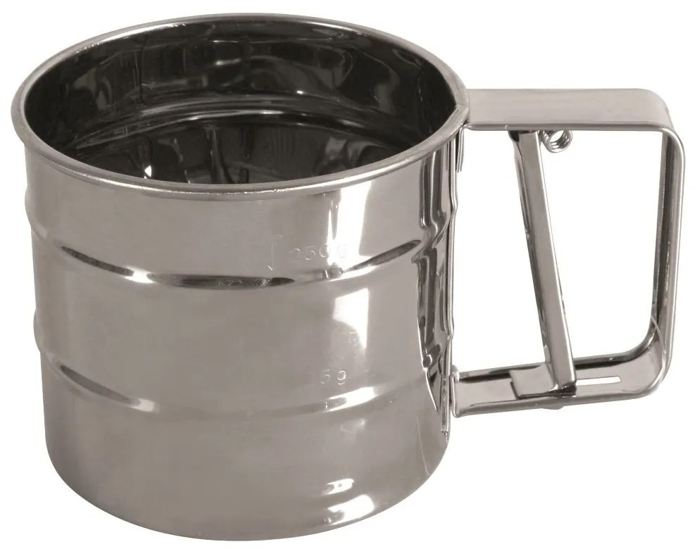 Cana metalica cu sita pentru cernut faina, Aida