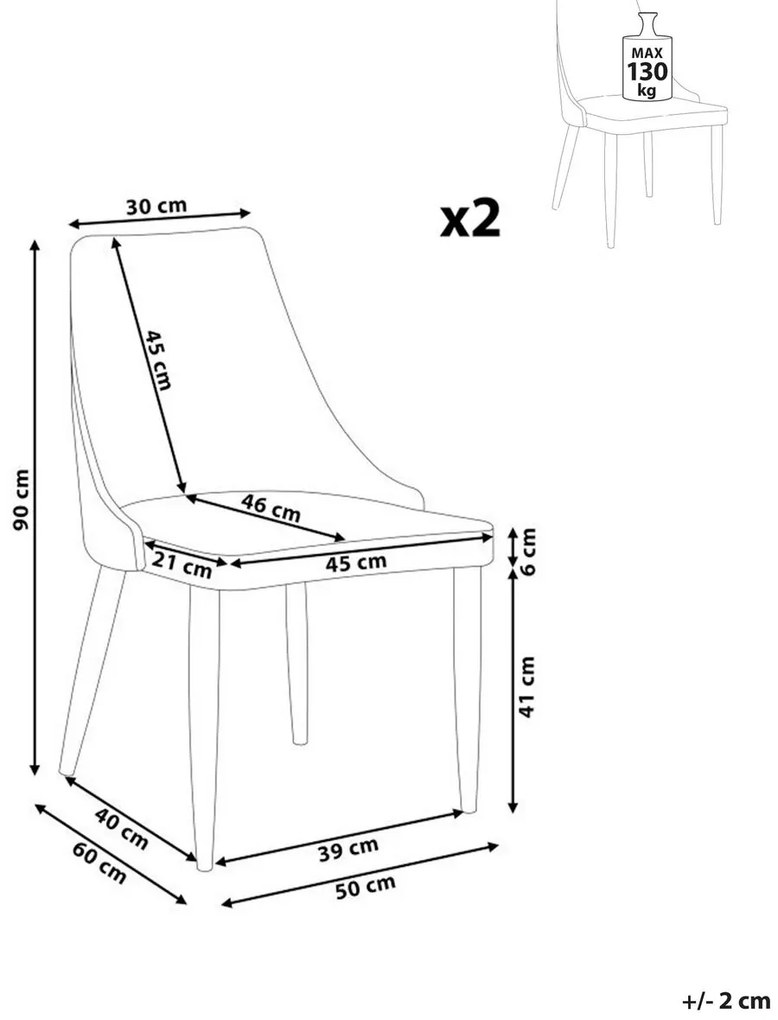 Set 2 buc. scaune pentru sufragerie Camarilo (gri). 1009928