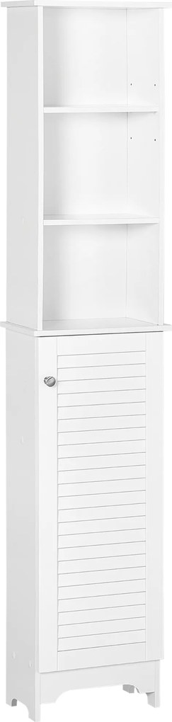 HOMCOM Coloană Baie 3 Niveluri Dulapior Închis Economie Spațiu MDF PAL 34x20x165cm Alb | Aosom Romania