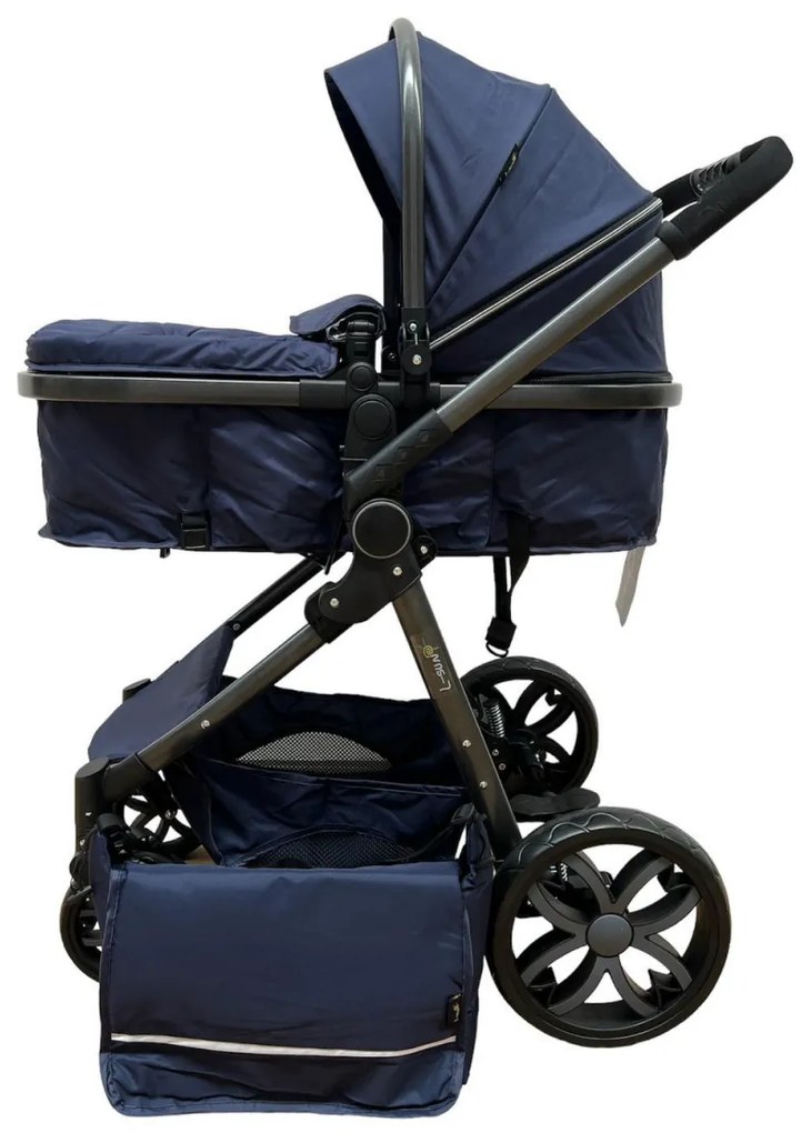 Carucior 2 in 1 cu cos de cumparaturi, transformabil, ușor și practic pentru copii 0-36 luni - CPC-34-bleumarin