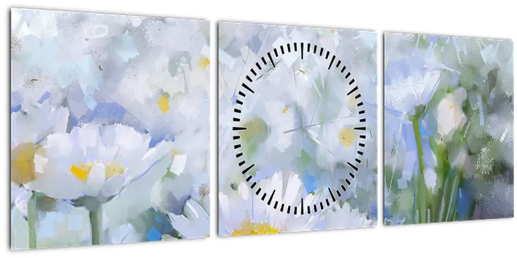 Tablou - În margaretă (cu ceas) (90x30 cm)