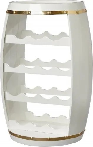 Butoi suport pentru sticle de vin Bodega 60cm alb