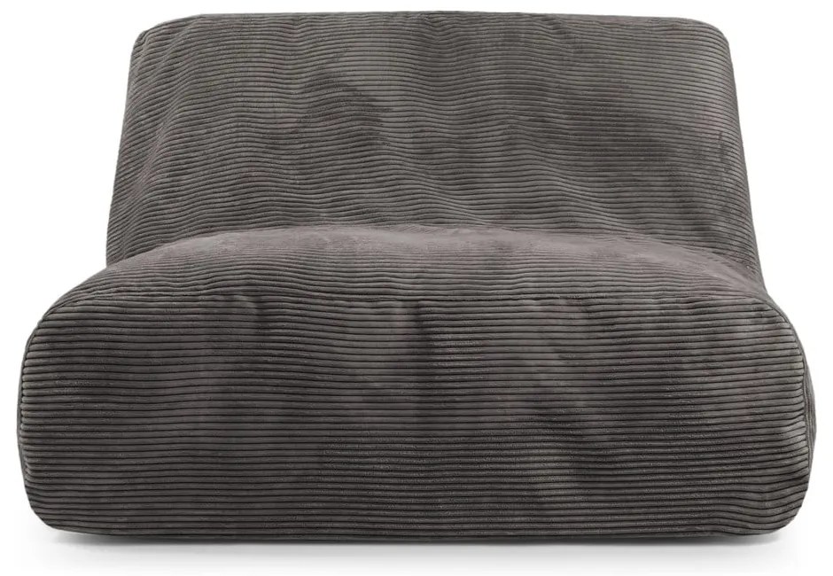 Fotoliu bean bag gri deschis cu tapițerie din catifea reiată Sofa Tube – SLOWDOWN