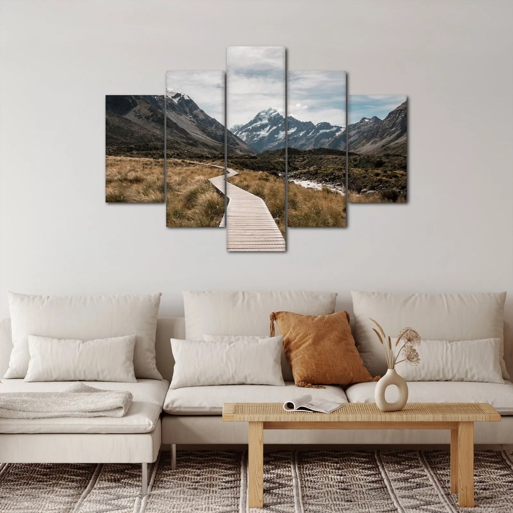 Tablou - Poteca în valea muntelui Mt. Cook (150x105 cm)