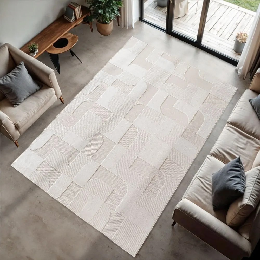 Covor tip traversă pentru interior și exterior crem 80x250 cm Doha 1651 Cream – Ayyildiz Carpets