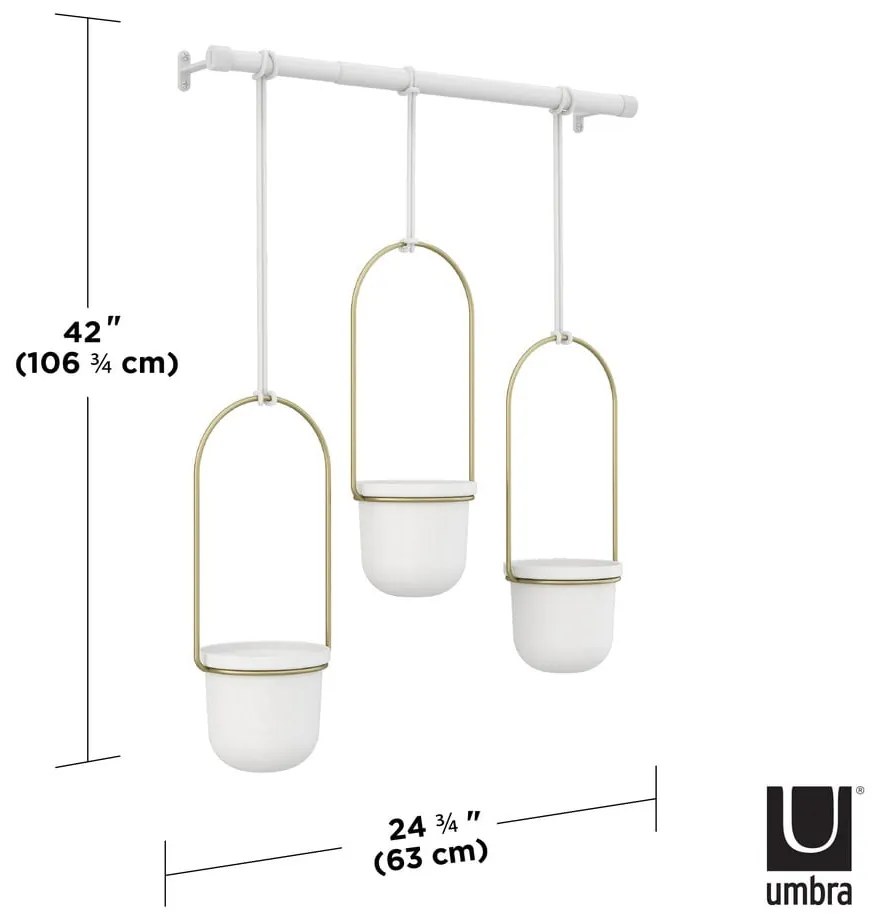 Ghiveci decorativ 3 buc. din plastic pentru ierburi aromatice/suspendată și de perete ø 7,5 cm Triflora – Umbra