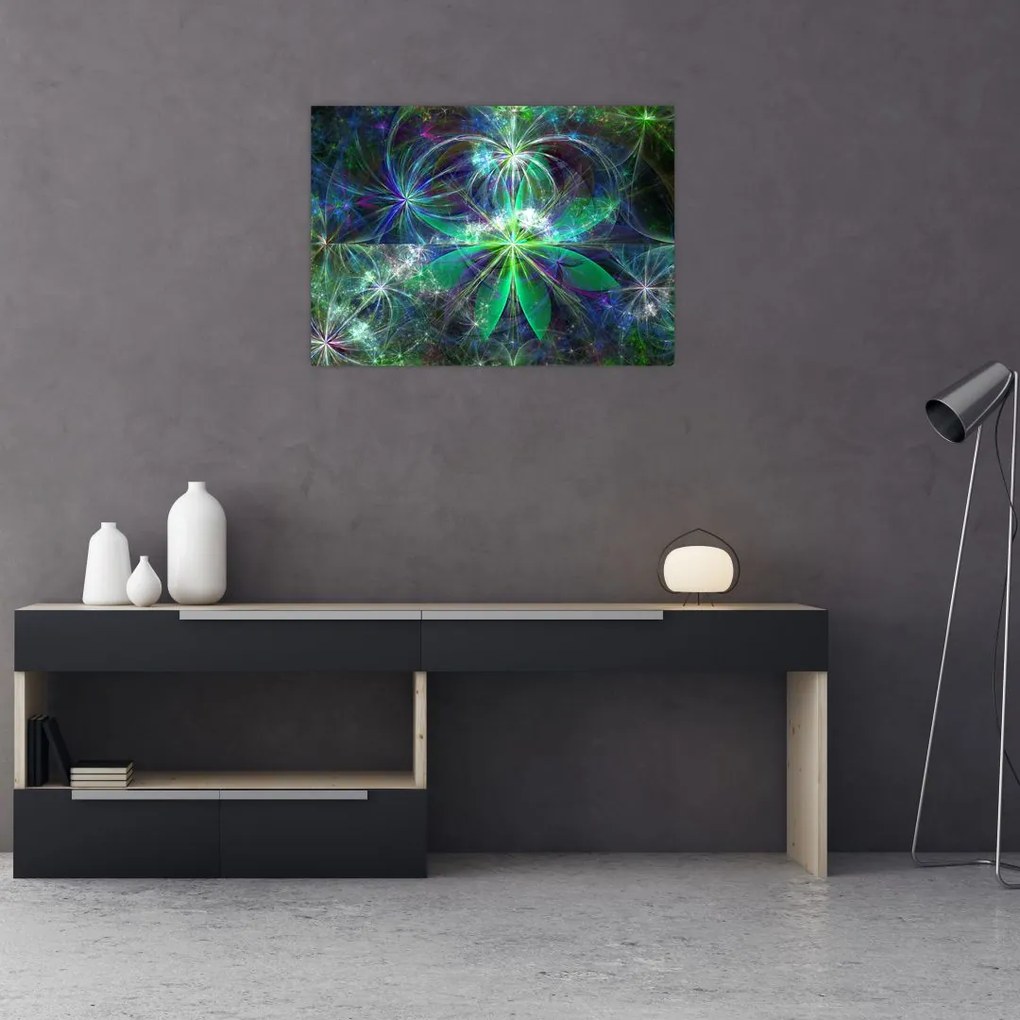 Tablou pe sticlă - Forme geometrice abstracte (70x50 cm)
