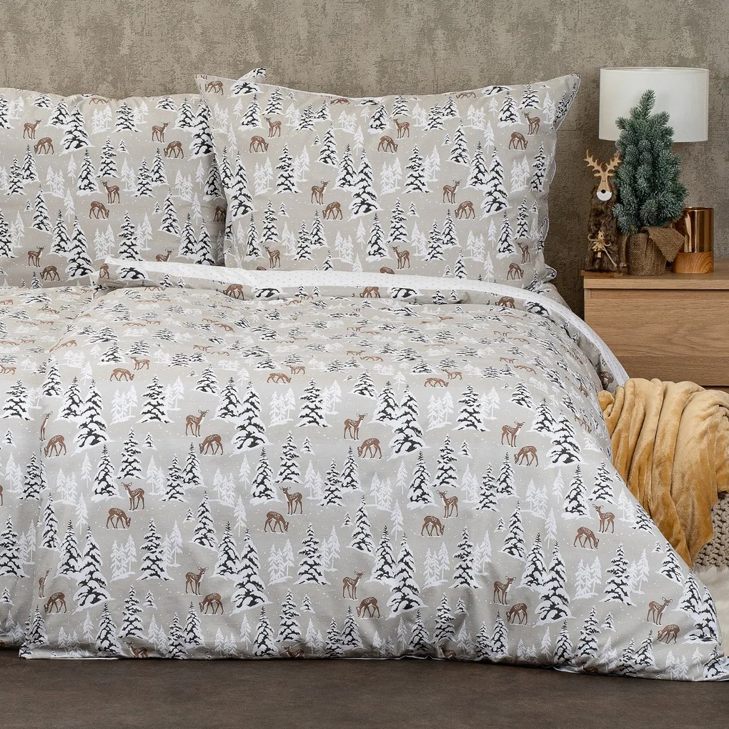 Lenjerie de pat din bumbac 4Home Christmas forest , 140 x 200 cm, 70 x 90 cm, 140 x 200 cm, 70 x 90 cm