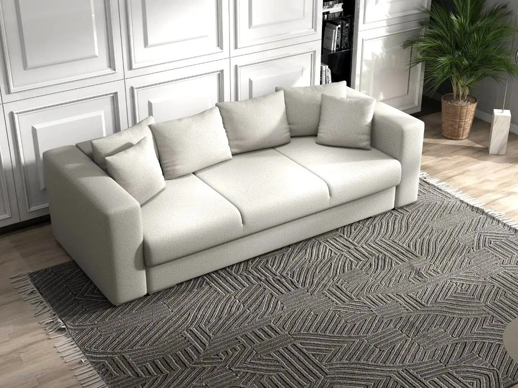 Canapea extensibilă dumonde cu ladă de depozitare si sezut confortabil din spuma high-density, Gloria Enjoy Beige 240x100 cm