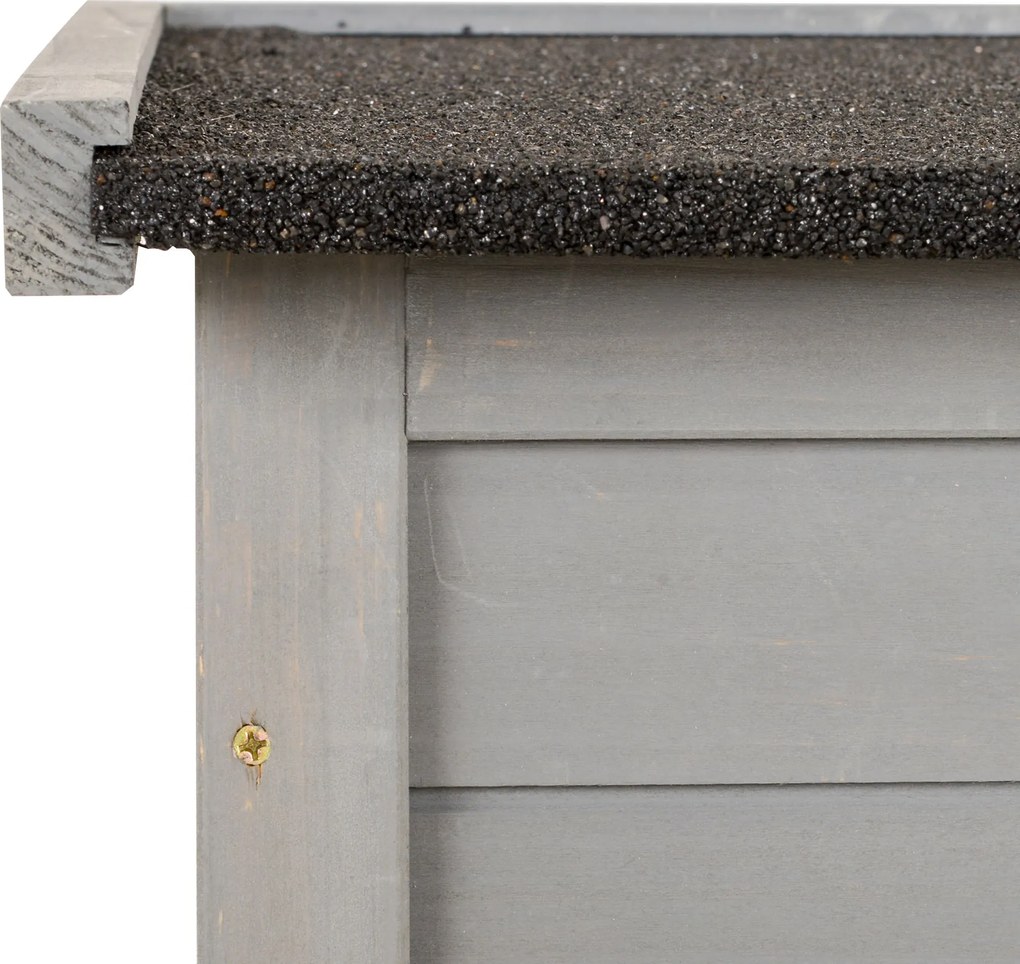 Outsunny Dulap de Grădină din Lemn de Brad cu Uși cu Obloane și 2 Polițe, 87x46,5x96,5cm, Gri | Aosom Romania