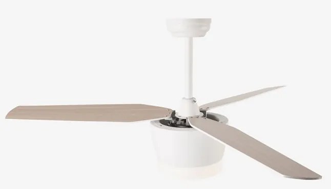 Lustra LED cu ventilator si telecomanda design modern Monsoon alb/artar